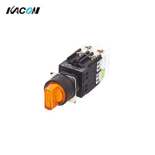 카콘 LED 조광형 원형 셀렉터 스위치 30파이 3단 황색 양쪽자동복귀 K30-57RY-S3LR AC220V