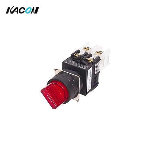 카콘 LED 조광형 원형 셀렉터 스위치 25파이 2단 적색 자동복귀 K25-47R-S2R DC24V