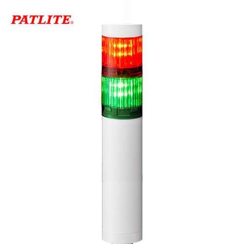페트라이트 시그널 타워램프 40파이 2단 화이트본체 LED 각도조절 브래킷 LR4-202QJNW-RG DC24V