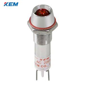 한국전재 KEM LED 인디케이터 8파이 고휘도 AC110V 적색 KLRAU-08A110-R