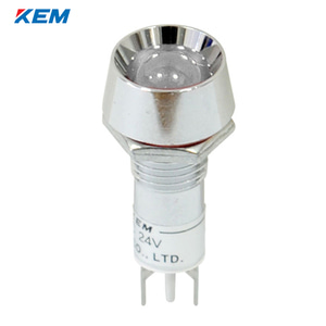 한국전재 KEM LED 인디케이터 10파이 일반휘도 DC12V 백색 적색점등 KLB-10D12W