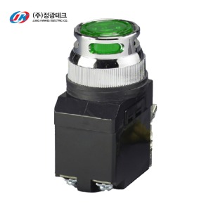 정광테크 조광형 누름 버튼 스위치 30파이 녹색 JK-20302G AC220V