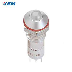 한국전재 KEM LED 인디케이터 12파이 일반휘도 AC110V 백색 적색점등 KLH-12A110W