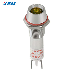 한국전재 KEM LED 인디케이터 8파이 고휘도 AC220V 황색 KLRAU-08A220-Y