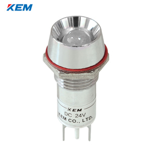 한국전재 KEM LED 인디케이터 12파이 일반휘도 DC24V 백색 KL-12D24W