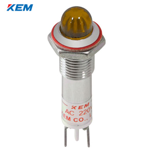 한국전재 KEM LED 인디케이터 8파이 고휘도 AC220V 황색 KLCRAU-08A220-Y