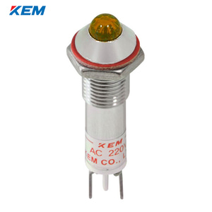 한국전재 KEM LED 인디케이터 8파이 고휘도 AC110V 황색 KLHRAU-08A110-Y
