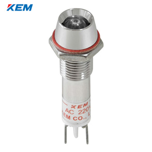 한국전재 KEM LED 인디케이터 8파이 고휘도 AC110V 백색 KLRAU-08A110-W