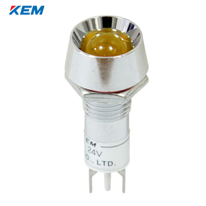 한국전재 KEM LED 인디케이터 10파이 일반휘도 DC24V 황색 KLB-10D24Y