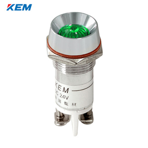 한국전재 KEM LED 인디케이터 16파이 볼트형 고휘도 AC220V 녹색 KLRAU-16A220GT